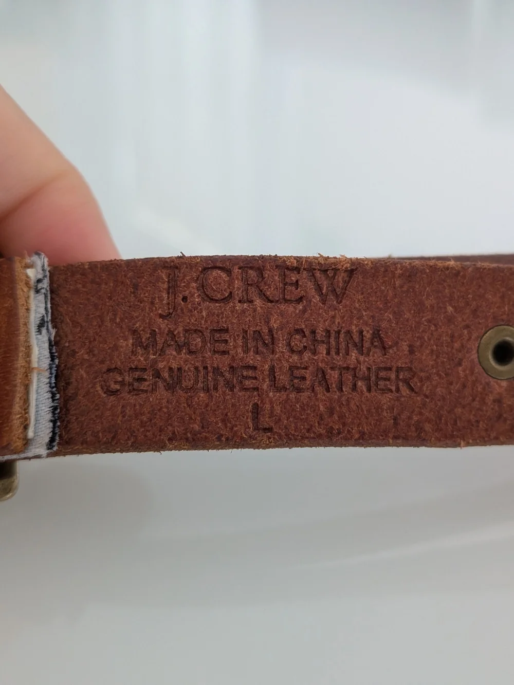 J.CREW Brown Studded leather Belt Women Brass Buckle with brass studs Y2K size L